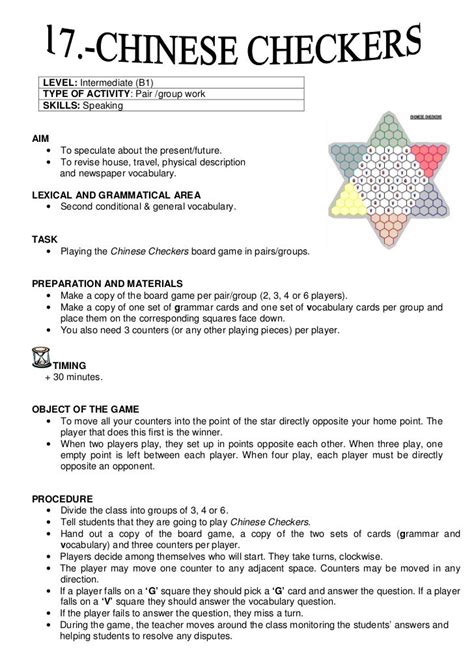 Printable Chinese Checkers Rules