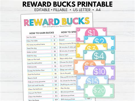 Printable Chore Bucks Spongebob