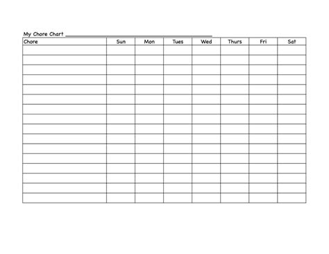 Printable Chore Chart Scout