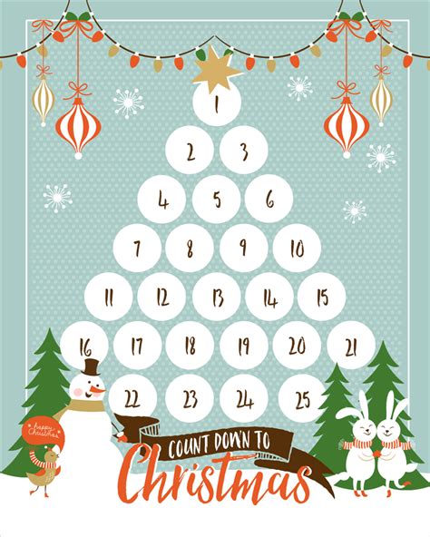 Printable Christmas Countdown Chart