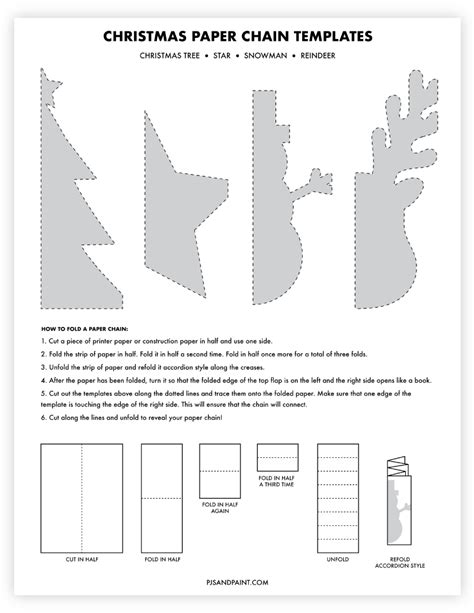 Printable Christmas Paper Chain Template