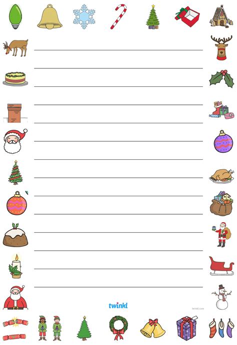 Printable Christmas Writing Frames