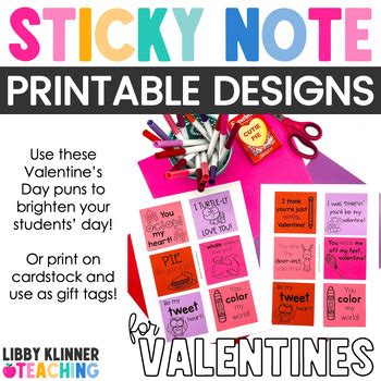 Printable Classroom Valentine Sticky Notes