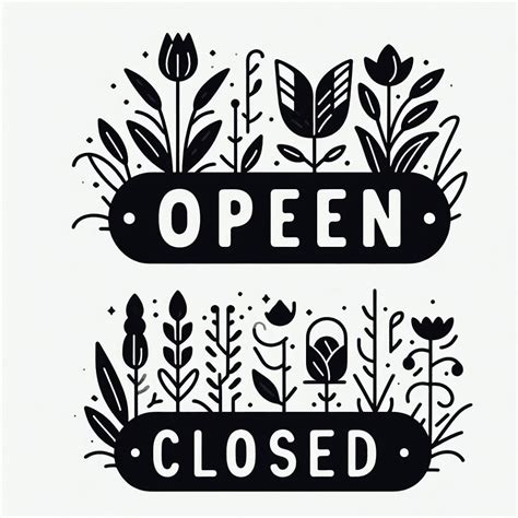 Printable Classy Black Background Open Sign