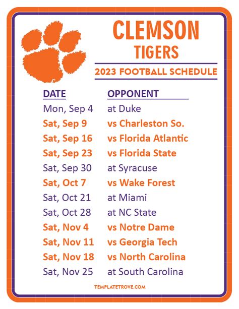 printable clemson football schedule 2023-24