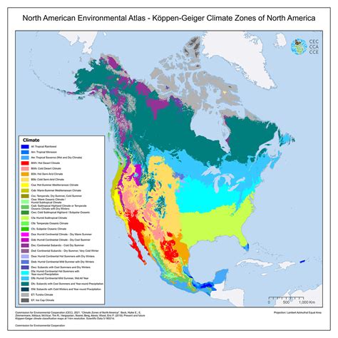Printable Climate Map Of North Merica
