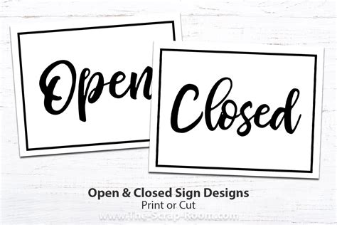 Printable Closed & Open Sign Template