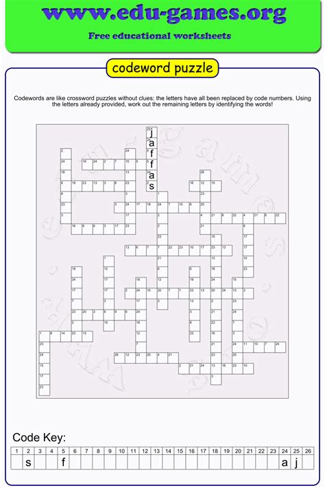 Printable Code Word Puzzles