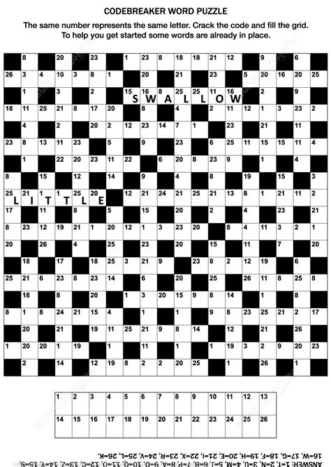 Printable Codebreaker Puzzles