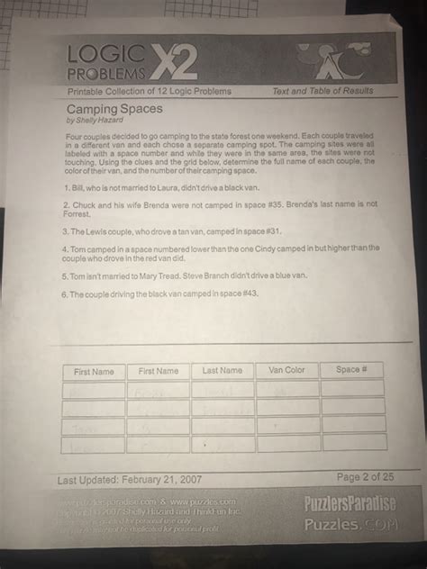 Printable Collection Of 12 Logic Problems With Answers