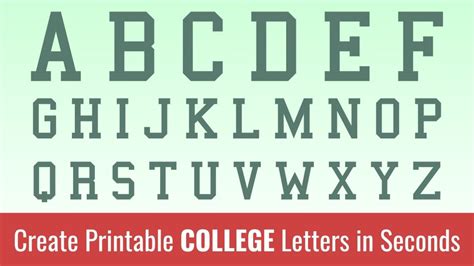 Printable Collegiate Letters