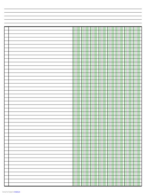 Printable Columnar Paper