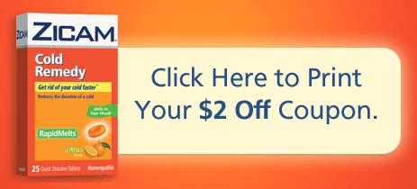 Printable Coupon For Zicam