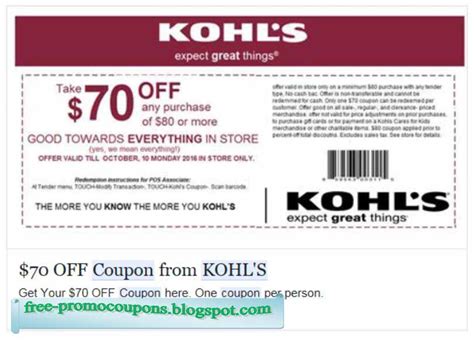 Printable Coupons At Kohls