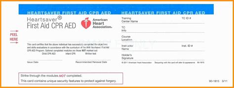 Printable Cpr Card Template