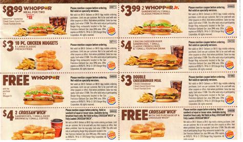 printable current burger king coupons