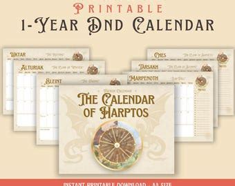Printable D D Calendar
