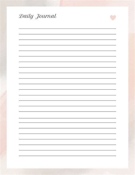 Printable Daily Blank Journal Sheets