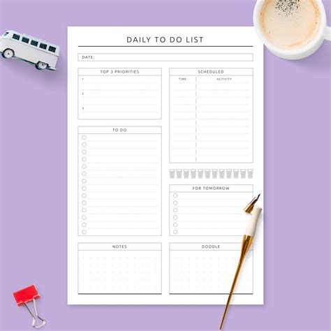 Printable Daily To Do List With Notes Section