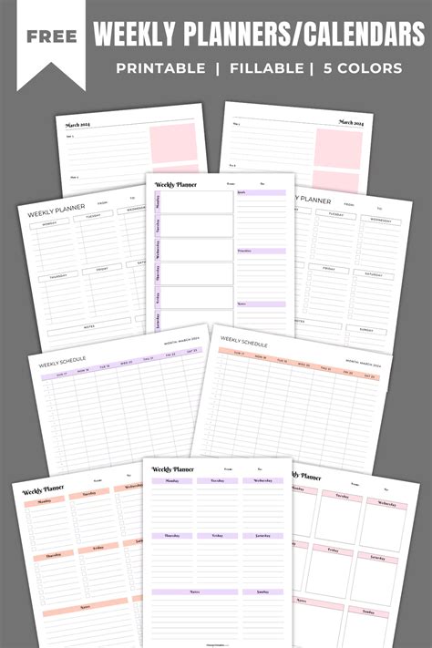 Printable Dated Dated Student Planners
