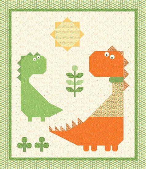 Printable Dinosaur Quilt Pattern