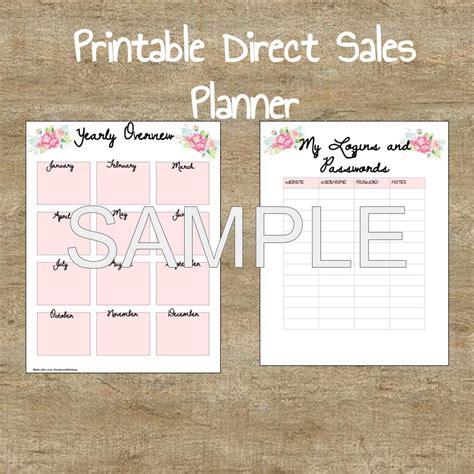 Printable Direct Sales Planner
