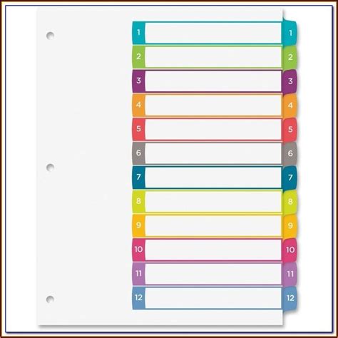 Printable Divider Tab Inserts