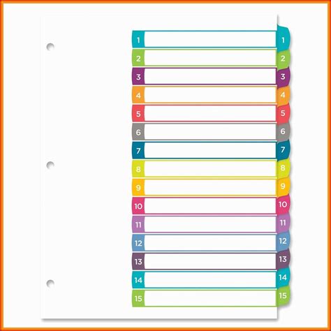 Printable Divider Tab Labels