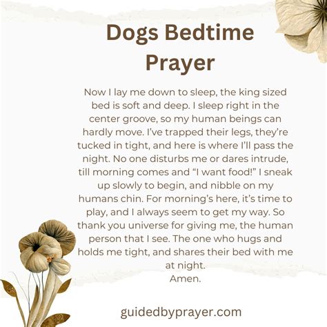 Printable Dogs Bedtime Prayer