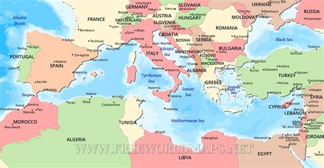 Printable East Mediterranean Map