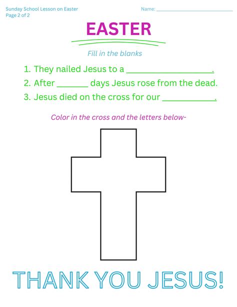 Printable Easter Lesson