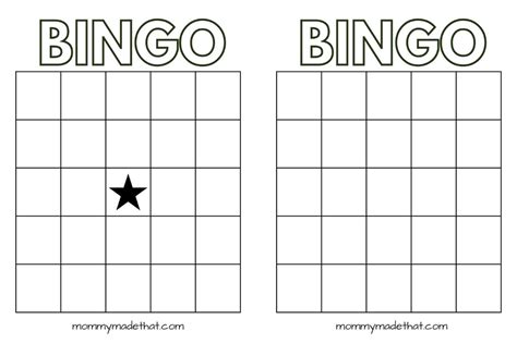 Printable Editable Bingo Template
