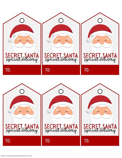 Printable Editable Secret Santa Gift Tags