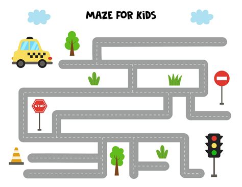 Printable Educational Car Maze