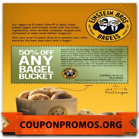 Printable Einstein Bagels Coupons