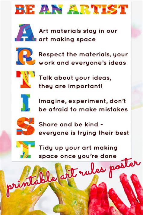 Printable Elementary Art Class Rules