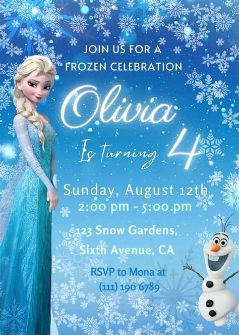 Printable Elsa Party Invitations