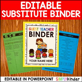 Printable Emergency Substitute Binder