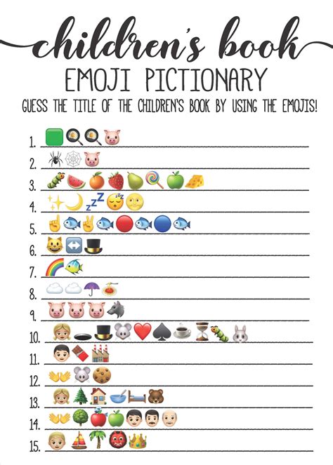 Printable Emojis For Pictionary