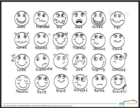 printable emotion faces coloring pages printable template