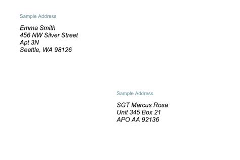 Printable Envelope Address Template Business