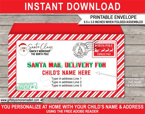 Printable Envelope Mail To Santa