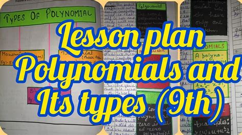 Printable Example Of A Lesson Plan On Teaching Polynomials