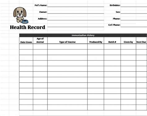 Printable Excel Puppy Shot
