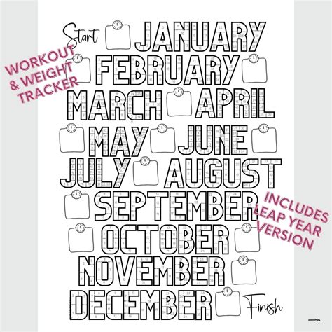 Printable Exercise Calendar 2024