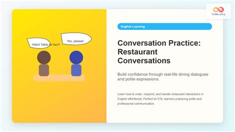 Printable Exercises To Practice Restaurant Conversations