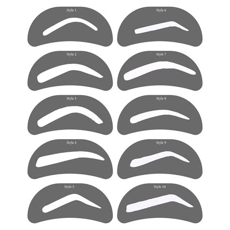 Printable Eyebrow Shape Templates