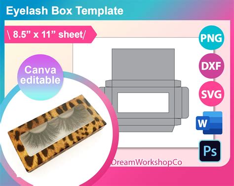 Printable Eyelash Box Template
