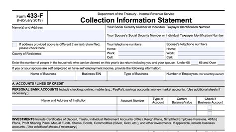 Printable F433 A Tax Form