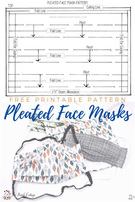 Printable Face Mask Pattern With Pocket